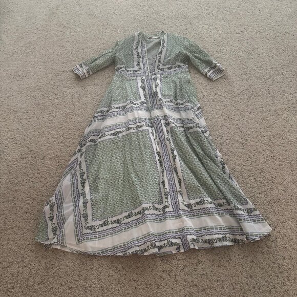 Tory Burch green printed shirt dress NWOT (new without tags) - Picture 9 of 12